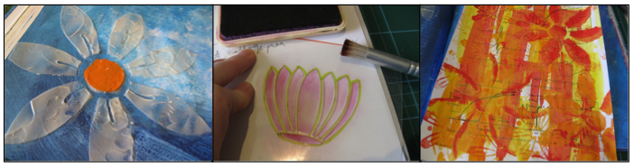 simple flower stencils for mixed media art