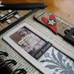 Chipboard elements are easy to use to add features to your mixed media assemblage