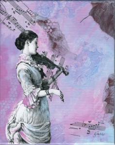 Violinist on canvas