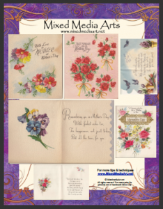 Vintage mixed media ephemera greeting cards