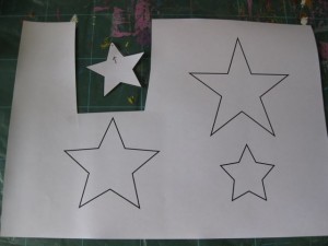 Collaged mixed media Christmas star