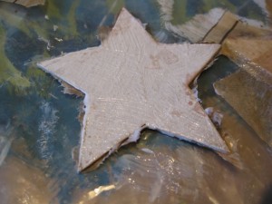 Collaged mixed media Christmas star