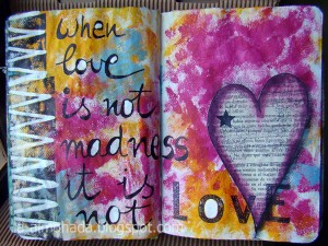Cuchy's art journal for Valentines day