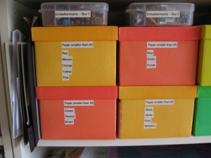Sorting colours into boxes
