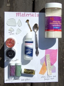 materials needed to make your own coloured faux dichroic glass