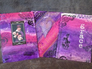 these purple canvases were created for this online tutorial