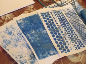 Michelle shares her gelli plate printing process with these materials