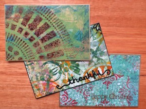 Using gesso and acrylic paints to create postcard art