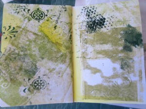 Use All-Purpose inks to add highlights and writing to mixed media art journals