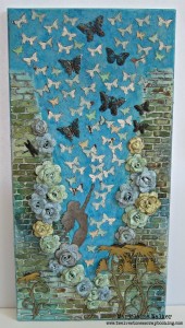Marjolaine created mixed media art using found objects and things in her studio