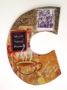 Illuminated letter shape “Coffee”