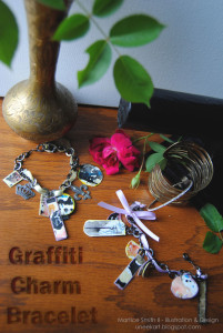 Martice Smith II demonstrates how to make graffiti charm bracelets ATC canvas sheets