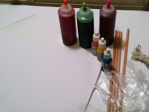 Materials for tie-dyeing paper