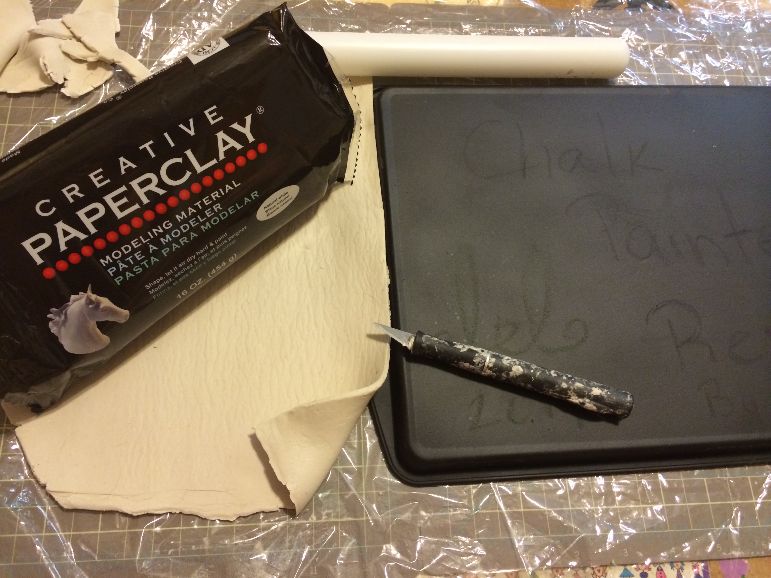 Magnetic Chalk Board with Paperclay Boarder