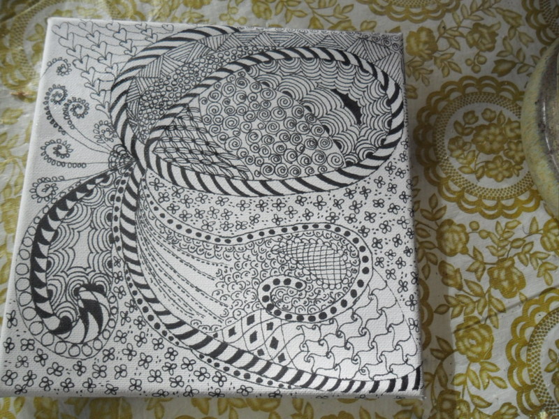 Canvas Pen and Wash: Zentangle Style