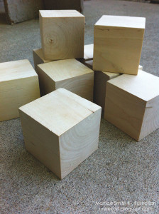 Gather supplies; wooden blocks