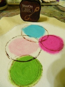 using embroidery hoop as a framed canvas
