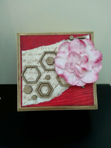 Flower box with hexagon confetti