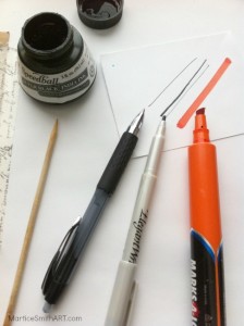 Funky Calligraphy; supplies to gather