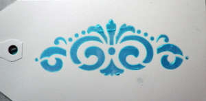 Tag Sample of Stenciled Radiant Gels