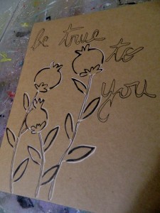 Creating artwork on Kraft paper{alternative description