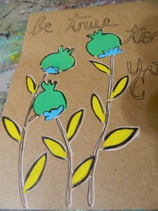 Creating artwork on Kraft paper{alternative description