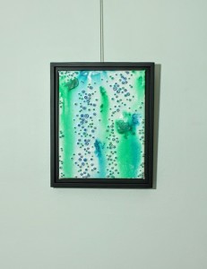 Mixed Media painting with acrylic background, Pacific Reef