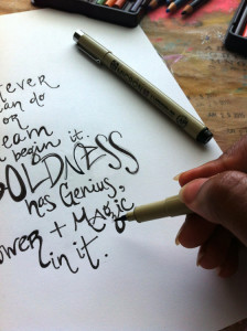 Creative hand-lettering, using Pigma Micron pens