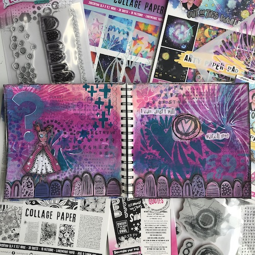 Art Journal Process Video with Mixed Media Collage